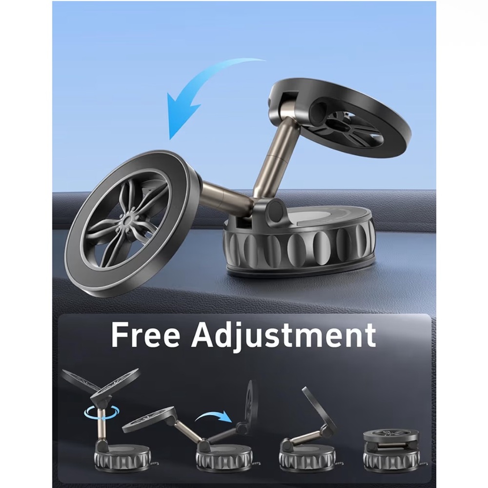 Black Phone Car Mount with Magnetic Wheel Grip, 360 Adjustable - Picture 5 of 7